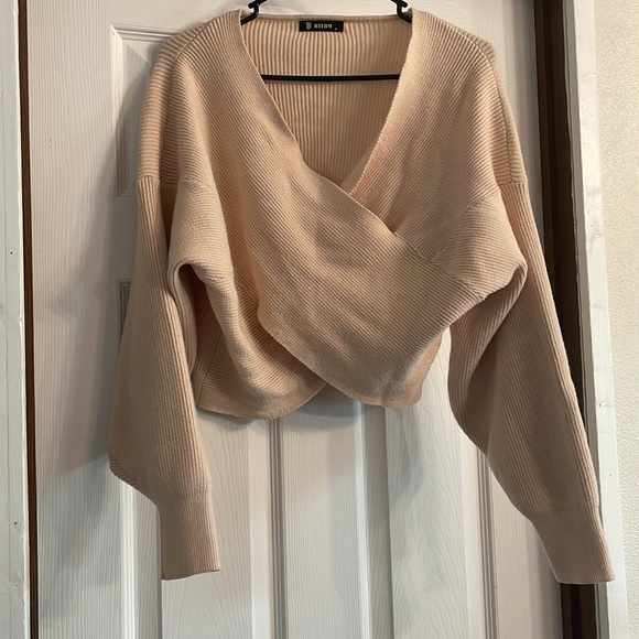 Oversized crop top sweater off shoulder - Picture 2 of 2